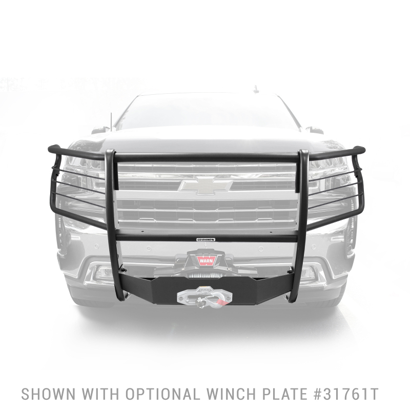 Chevrolet Silverado 1500 Grille Guard - Front - Go Rhino - 3100 Series StepGuard with Brush Guards - Textured Black - `19-`20